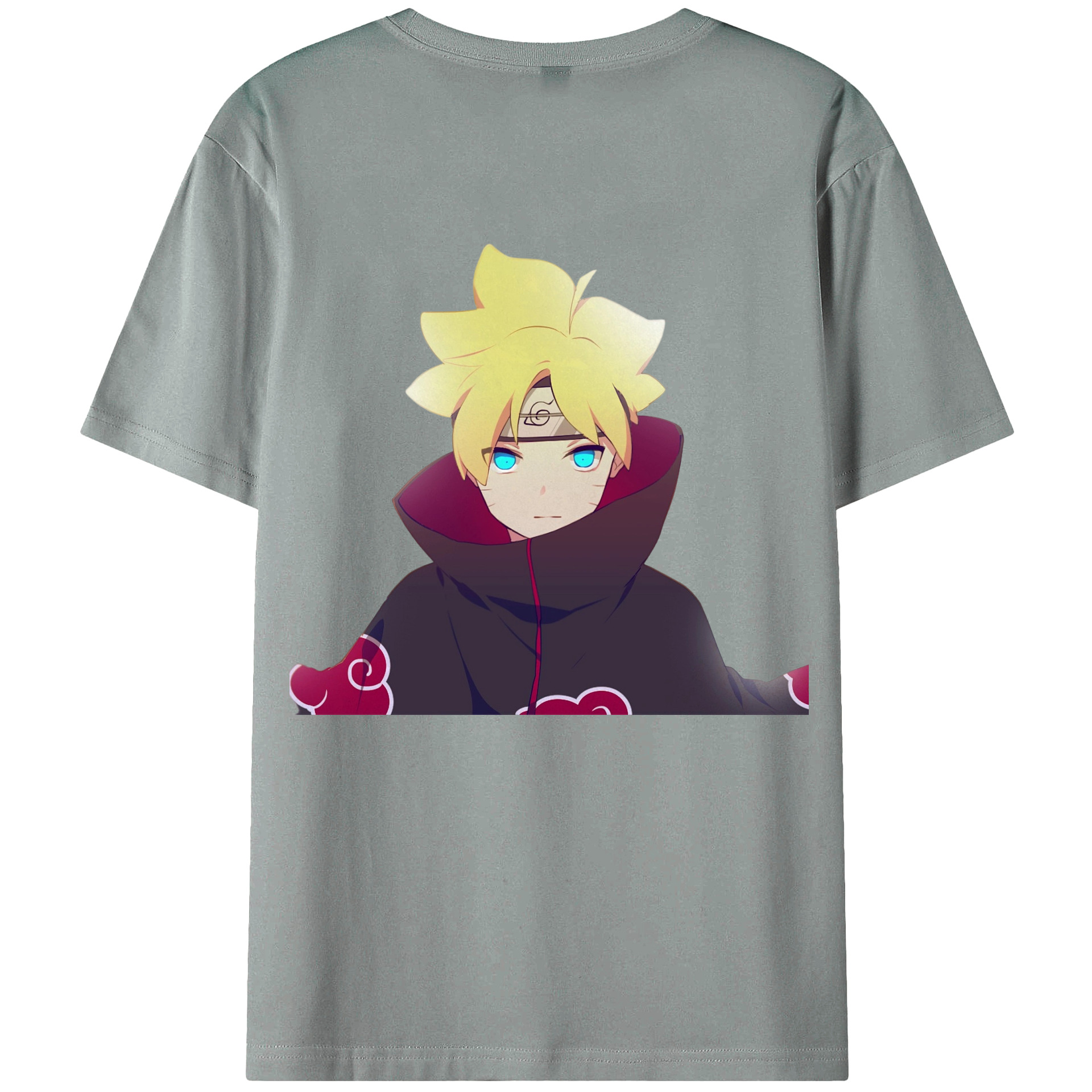 （画像用） NARUTO -ナルト- うずまき ボルト Uzumaki Boruto 綿100％ メンズ半袖Tシャツ（バックプリント） 通気性